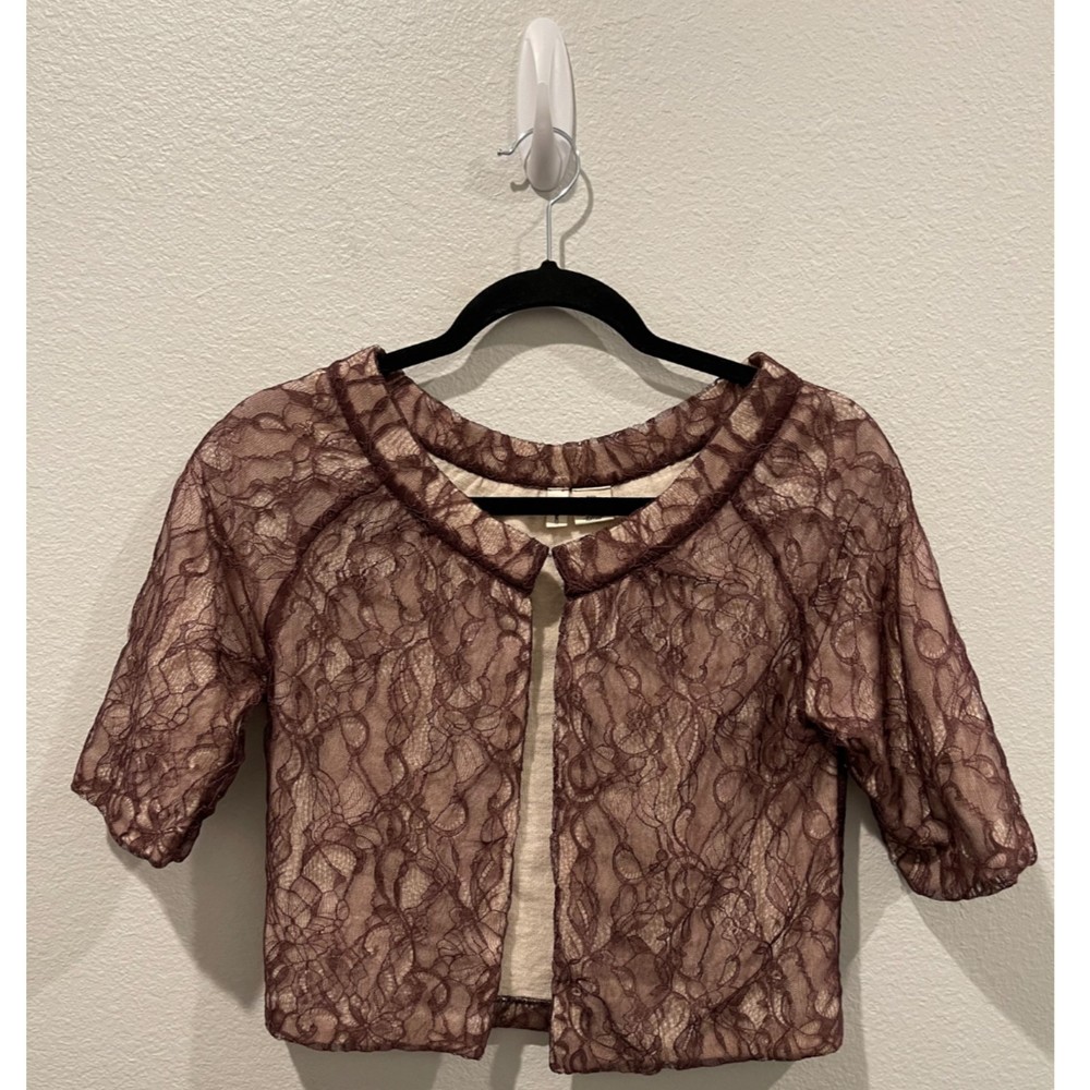 MOTH Brown Lace Short Sleeve Cardigan
